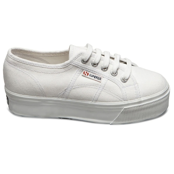 Superga 2790 White Canvas Platform Sneakers Shoes Women Size 6.5 - Picture 16 of 16